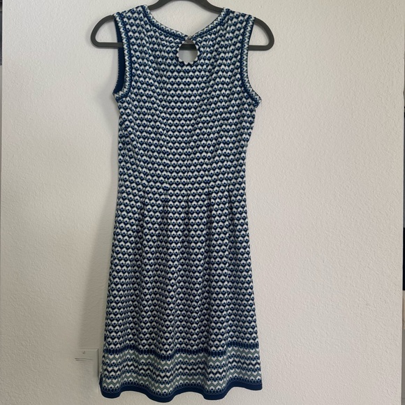 Max Studio Dress Sleeveless Blue Geo Print Stretch Size XS fits S - Picture 4 of 11